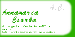 annamaria csorba business card